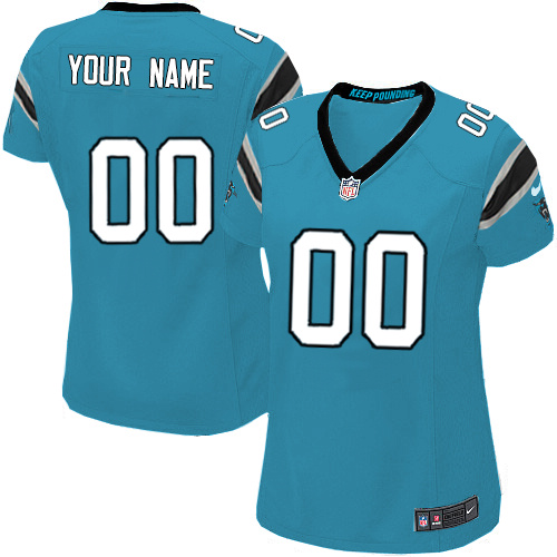 Nike Carolina Panthers Customized Blue Stitched Women's NFL Jersey